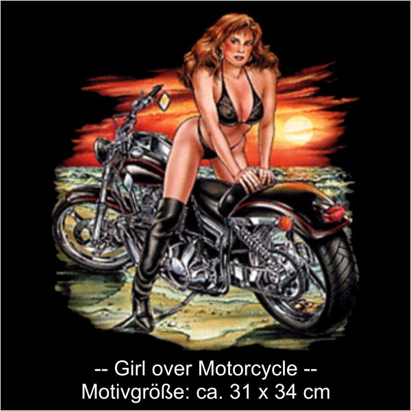 Sweatshirt Girl over Motorcycle, Biker Funshirt S - 6XL (ASG00290)
