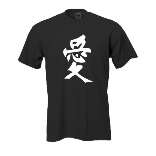 Love Liebe Schriftzeichen schwarzes Fun T-Shirt (BL023)