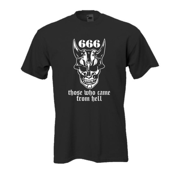 666 those who came from hell, schwarzes Fun Shirt (BL079)