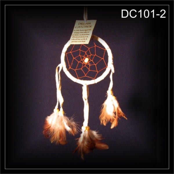 Kleiner Traumfänger, Dreamcatcher, Wildleder beige 9x20cm (DC101-2)