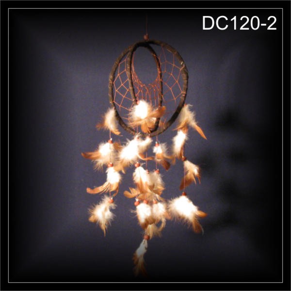 Großer 3-D Traumfänger, Dreamcatcher Wildleder schw. 16x40cm (DC120-2)