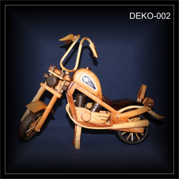 Harley Motorrad Chopper Holz hell 40X30cm (DEKO-002)