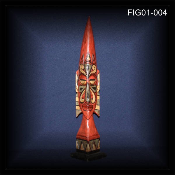 Maori Conehead Skulptur rot-bunt 50cm (FIG01-004)