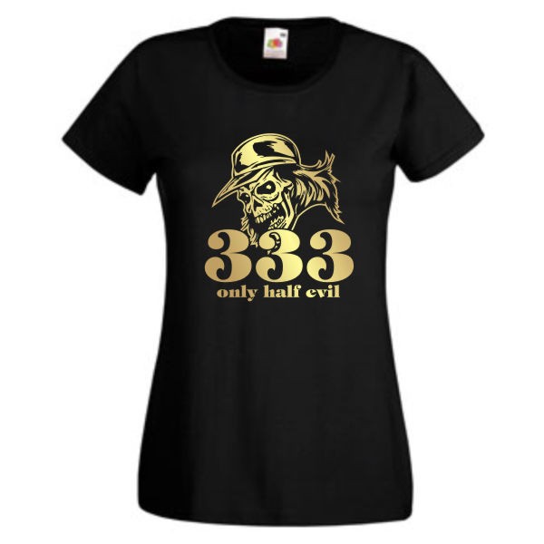 333 only half evil, T-Shirt, Damen Funshirt